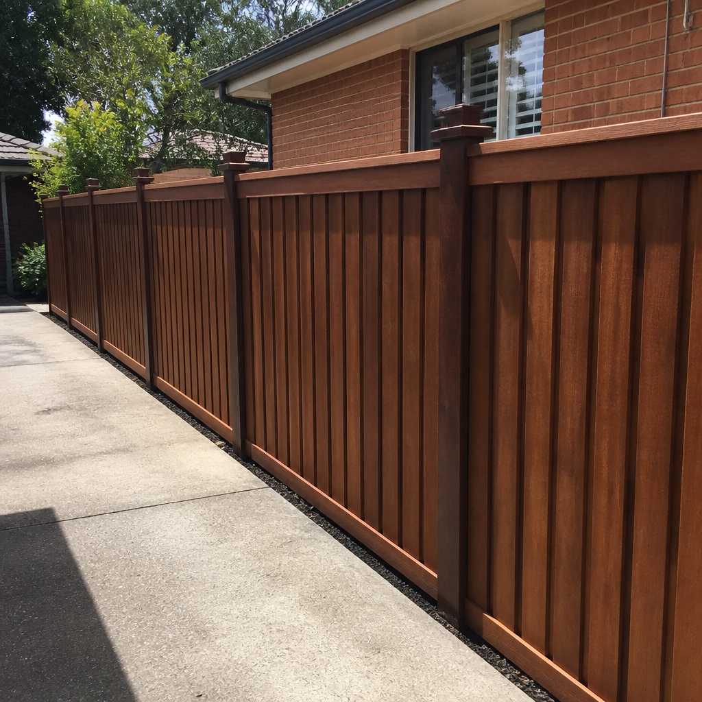 Hardwood lapped-and-capped timber fence